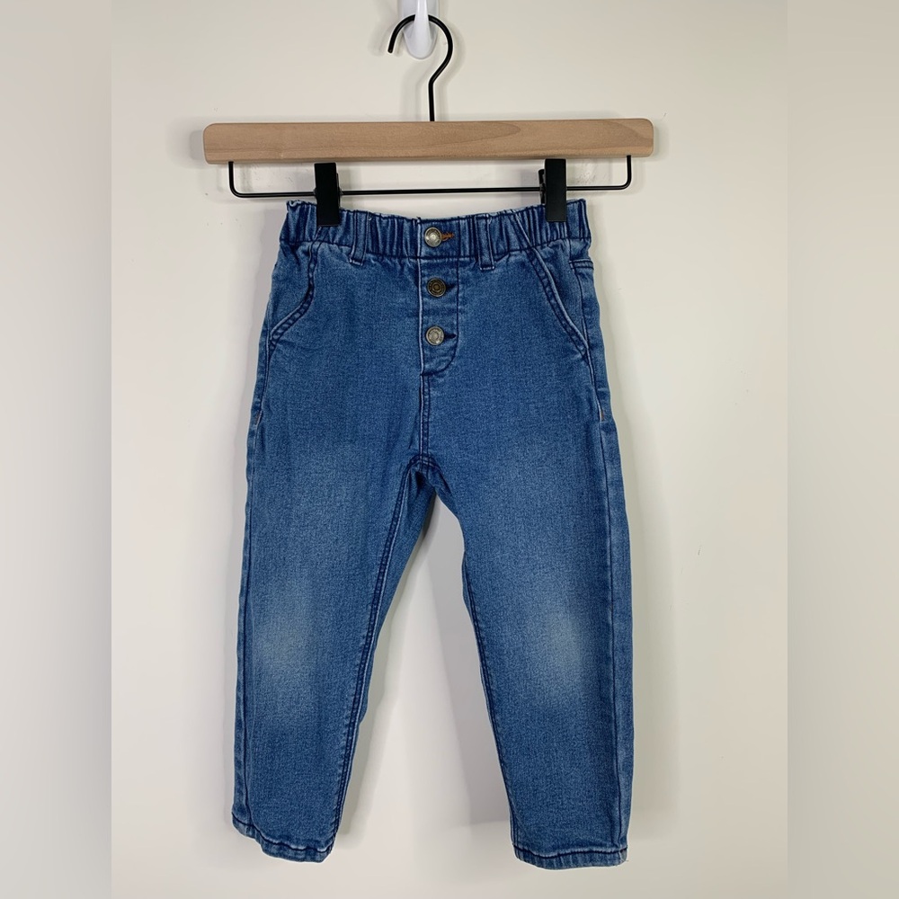 BN13 Zara Kids Denim Jeans Straight Leg Blue Cotton 3-4 Years‎